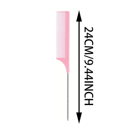 Professional Hair Tail Combs Stainless Steel Salon Cut Styling Comb Spiked Hair Care Styling Tools Barber Accessories Fine Teeth
