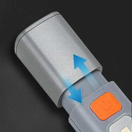 Strong Lighting ABS Flashlamp USB Rechargeable Zoomable Waterproof Outdoor EDC Torch with Hook  Long-range Emergency Lantern