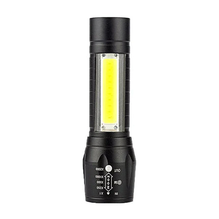 Portable COB+LED Pocket Flashlight Rechargeable Tactical Torch MINI 3 Lighting Mode with Side Lamp for Outdoor Camping Emergency