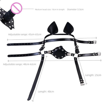 Deep Throat Silicone Dildo Gag with Adjustable Straps BDSM Bondage Adult Sex Toys for Couple Oral Play Couples Fantasy Games