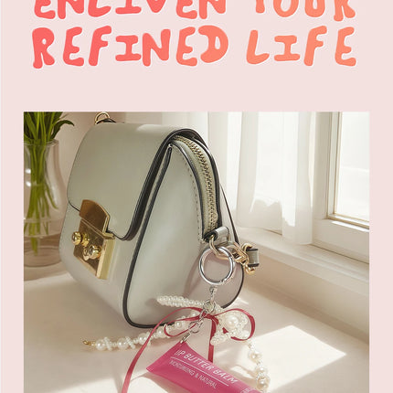 Hose Pearl Chain Lip Butter Balm Glaze Waterproof Lasting Gloss Moisturizing Water Light Mirror Lipstick Shine