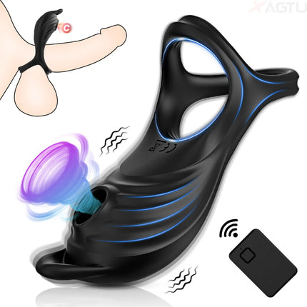 Cock Ring for Men Adult Sucking Clitoral Vibrator Delay Ejaculation Sex Toys for Couples Clitoral stimulator Penis Ring Cockring