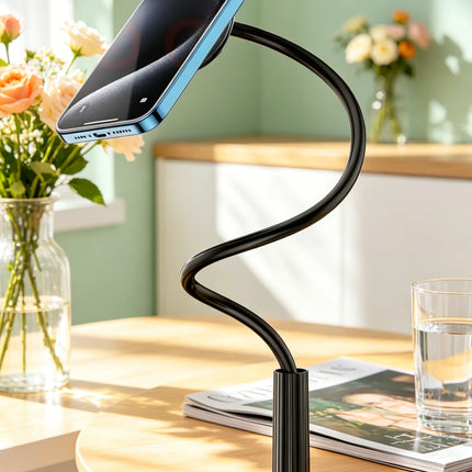 120CM Super Long Gooseneck Magnetic Phone Holder, Freely Adjustable Desktop Bed Stand, All Cellphone Compatible Magnetic Lazy Su