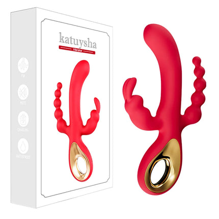 3 In 1 Thrusting Rabbit Vibrator for Women G-Spot Vibrator Anal Clitoris Stimulator Anal Plug Orgasm Masturbator Adult Sex Toys