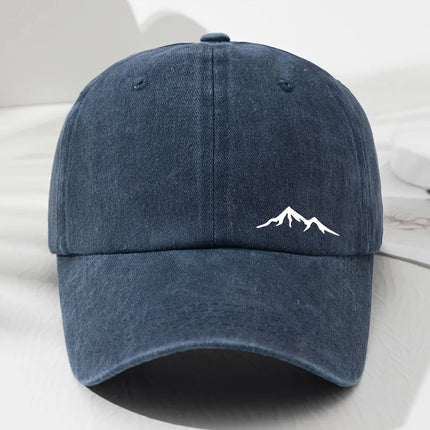 Mountain printed baseball caps for men and women, suitable for outdoor travel, hiking, mountaineering, sun protection