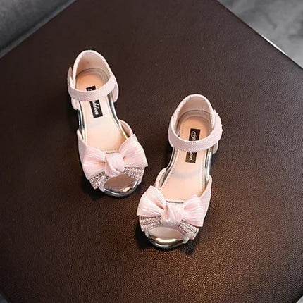 Summer New Style Children's Sandals Girls Fashion Rhinestone Flower Princess Shoes Little Girls Soft Soled Dance Shoes Girls