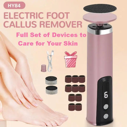 Electric Foot Callus Remover 6 Speed Adjustable Foot File Nail Grinder, Professional Pedicure Tool for Dead Skin 2 in 1 | Gifts