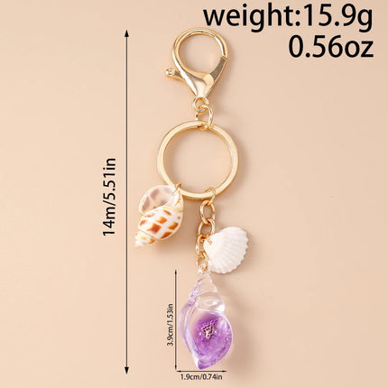 Fashion Summer Beach Shell Keychain Women Girls Conch Key Ring Pendants for Handbag DIY Handmade Jewelry Gifts