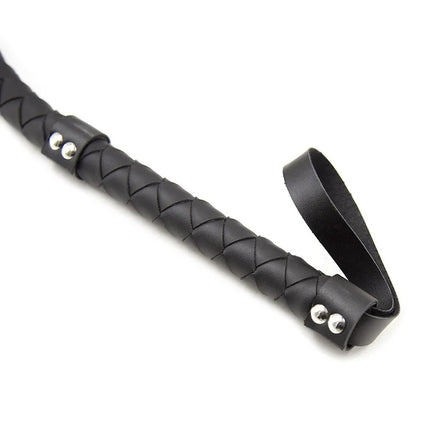 Black Leather Snake Whip BDSM Bondage Spanking Paddle Fetish Roleplay Slave Punishment Adult Sex Toys for Women Men Couples Bed