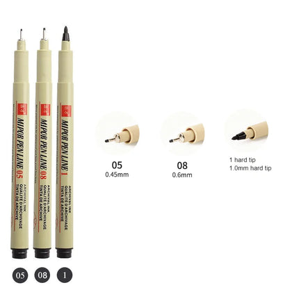 12 Tip Pigment Liner Micron Ink Marker Pen for Manga Draw Sketching Needle Pen Hook Line Pen Sketch Stationery Set Art Supplies