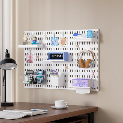 Nordic-Style Wall-Mounted Storage Pegboard: Drill-Free Headphone & Keyboard Stand for Gaming/Study Rooms, Also for Display