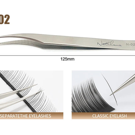 NATUHANA Anti-static Straight Eyelash Extension Tweezers Industrial Precision Curved Straight Lash Eyebrow Tweezers Makeup Tools