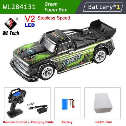 WLtoys 284131 1:28 4WD 2.4G Mini RC Racing Car High Speed Off-Road Remote Control LED Light Drift Alloy Truck Boys Toy Kids Gift