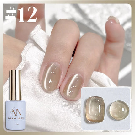 10ML 1-8PCS 2026 New Nude Pink Glass Bead Gel Nail Polish Gold Light Magnet Nude Cat Eye Gel Polish Cute Nails Nail Supplies