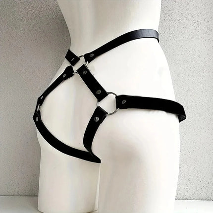 Alt Fashion Leg Garter Body Harness Belts for Women PU Leather Underwear Suspenders Straps Stockings Sword Belt Goth Clothing