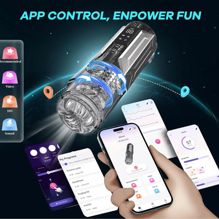 Automatic Male Masturbator Penis Pump - Upgrade Electric Pocket Pussy Stroker with 7 Sucking 7 Thrusting Rotating & Vibratin