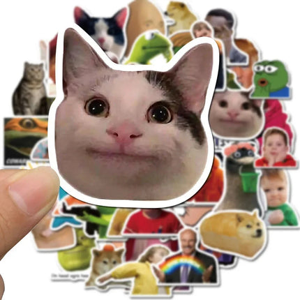 10/30/50pcs Classic Funny MEME Graffiti Stickers Cartoon Waterproof Decals DIY Suitcase Helmet Phone Joke Graffiti Sticker Packs