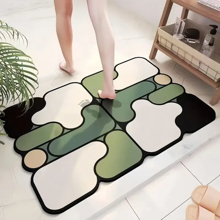 Special-shaped bathroom diatomaceous earth floor mat, household absorbent mat, bathtub-side anti-slip mat, toilet door mat, entrance mat