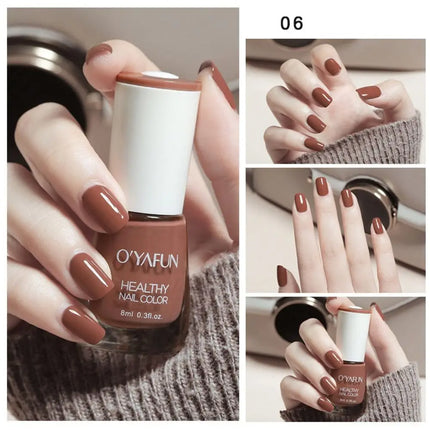 Glossy 8ml Nail Polish No-bake False Nail Nail Art Manicure Quick Dry Tearable Nail Art Oily Mood Nail Polish Woman