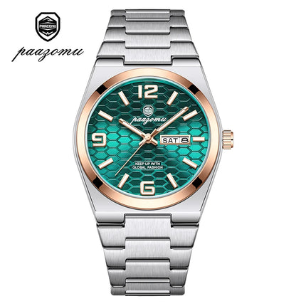 PAAZOMU Sport Luxury Men's Wristwatch High Quality Waterproof Luminous Watch For Men Fashion Date Week Quartz Men's Watches Reloj