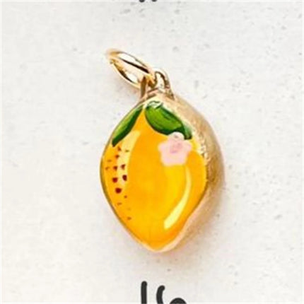 New Cartoon Series Strawberry Charm DIY Oil Drip Painting Colorful Charm Necklace