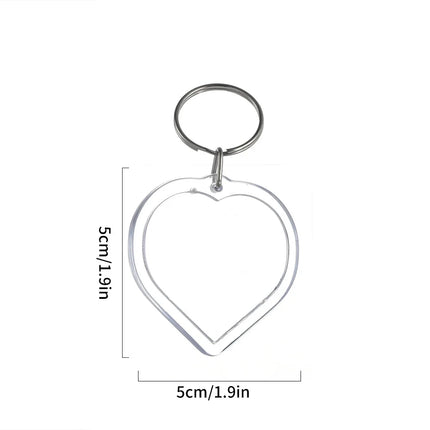 5/50Pcs Transparent Photo Frame Keychain Tassels Snap-In Custom Insert Photo Acrylic Blank Keyring Clear Blank Picture Pendant