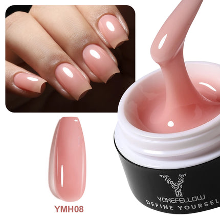NEW YOKEFELLOW Builder Gel Nail Polish 15g Jelly Blue Hard Gel HEMA TPO Free Extension Gel Colorful Builer Varnish For Nail DIY