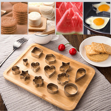 30Pcs Mini Cookie Cutter Set With Box Stainless Steel Sugar Biscuit Veggie Cutters Cookie Fondant Cake Pastry Mold Baking Tool
