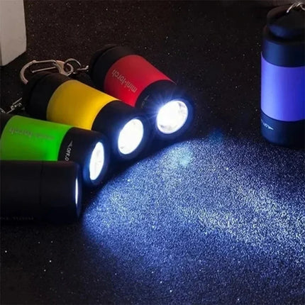 1PC Mini Keychain Lamp USB Rechargeable LED Multifunctional Strong Light Pocket Keychain Flashlight Home Outdoor Hiking Camping