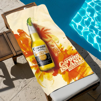 C-corona Towel Beach Quick Dry Soft Pool E-extra Beer Towels Gift for Travel Gym Shower Camping sports