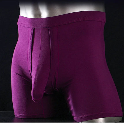 2PCS Mens Long Legs Underwear Separate Ball Pouch Breathable Comfort Sport Seamless Boxer Trunks Shorts Calzoncillo Hombre