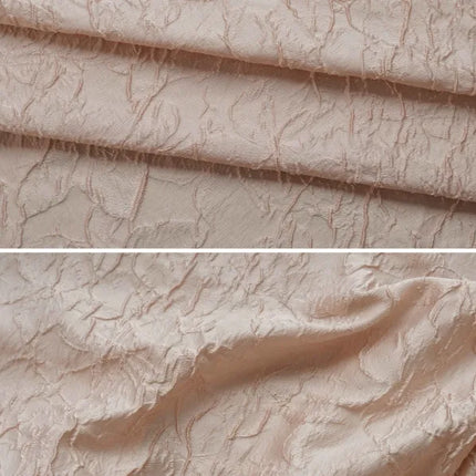 Blush Textured Jacquard Fabric Spring Fall Minimalist Cosmetic Bag Lightweight Elegant Women Sustainable Organic Embossed