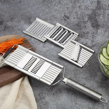 MultiPurpose Vegetable Slicer 4 in1 Vegetable Slicer Stainless Steel Shredder Cutter Cuts Set Manual Fruit Carrot Potato Grater