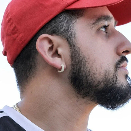 Hip Hop Ice Out Sparkling Round Inlaid Zircon Hypoallergenic Earrings for Men Women Fashion Cool Punk Rock Party Jewelry