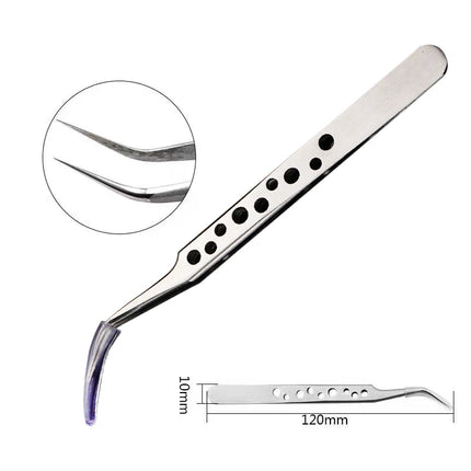 Gemerry Eylashes Tweezers Professional Eyelash Extensions Eyebrows Stainless Steel Fiber Tips Anti-Static Tweezers Tools Makeup