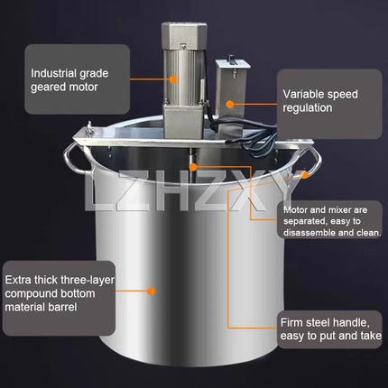 Automatic Hot Pot Frying Machine Small Mixer Jam Boiling Sauce Machine Chili Sauce Deep Frying Filling Stir Frying Machine 220V