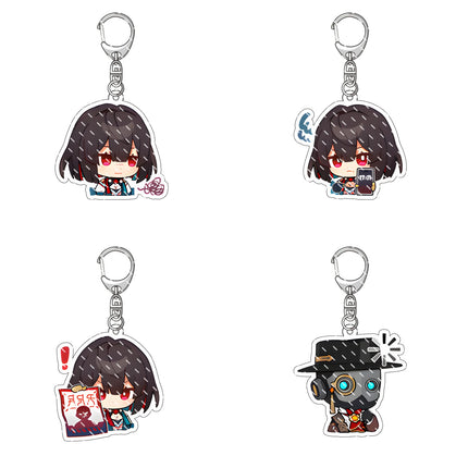 Honkai: Star Rail Anime Figure Acrylic Keychain Dan Heng Feixiao Firefly Model Plate 4pc/set Keyring Game Fans Gift
