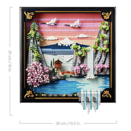 1892 PCS Art and Life  Japanese Cherry Blossom Landscape Model Building Blocks DIY Creative Toys Decoration Christmas Gifts