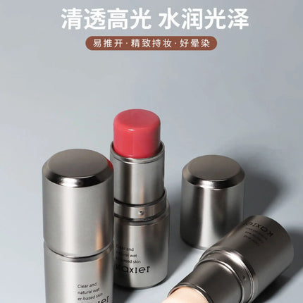 Kaxier Sheer Highlighter Stick Transparent Dewy Natural Look Brightening Pearlescent Blush Cream Contouring Stick