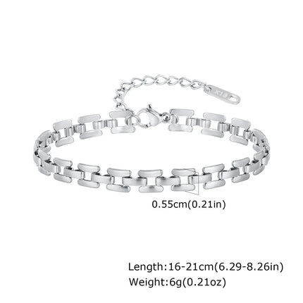 Women Chain Bracelet Silver Color, Stainless Steel Link Stackable Bracelets, Layered Fashion Accessories Gifts