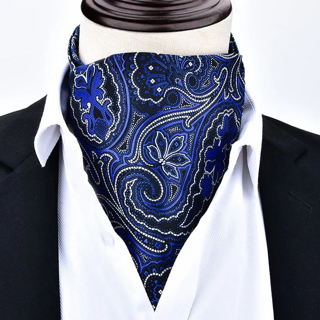 1 Piece Men's Scarf for Spring, Autumn, and Winter, Ascot Retro Floral British Fashion Suit Neck Scarf, Shirt Collar Scarf, Warm
