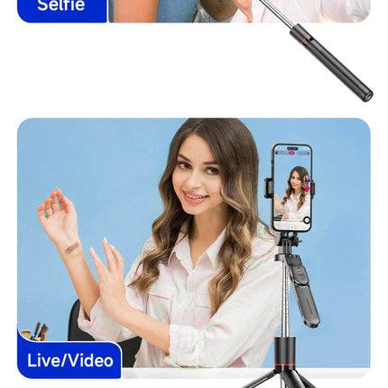 FANGTUOSI New 1.7M Wireless Selfie Stick Tripod Foldable Stand For Gopro Action Cameras Smartphones Balance Steady Shooting Live