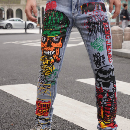 High Street Bestseller  Fashionable Print  Trendy Men's Jeans  Popular In Multiple Countries  On Sale With Free Shipping