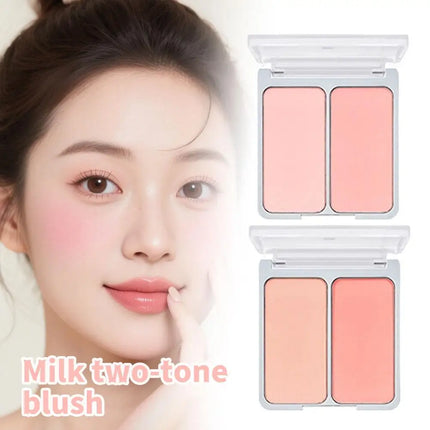 Bi-Color Powder Blusher Cheek Blush Low Saturation Light Color Pseudo Plain Color Expansion Color Natural Makeup