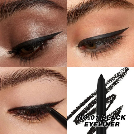 1 Set 5 Pcs Black Gel Matte Smooth Glide Eyeliner, Ultra-Smooth Eyeiner Pen, For All Types, Easy To Slide Blend, Perfect Gifts