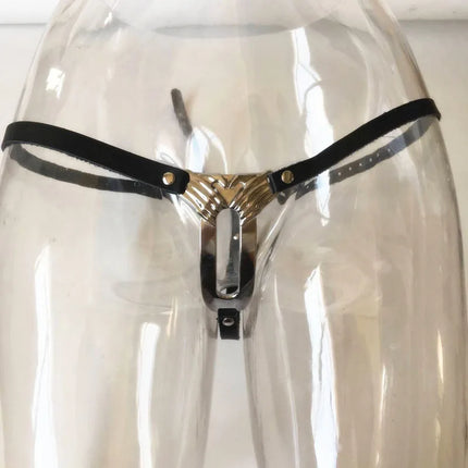 Stainless Steel Invisible Chastity Belt Female Sexy Panty Open Crotch Panties Leather Erotic Panties Ladies Underwear Lingerie