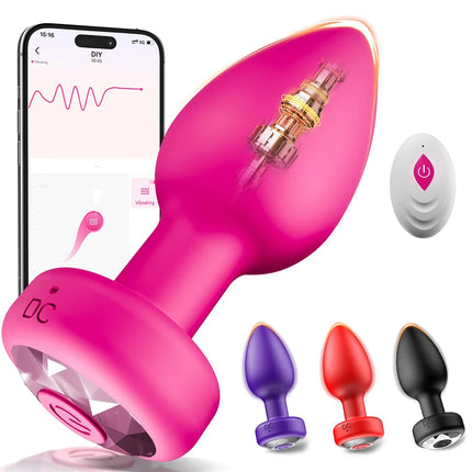 Anal Plug Vibrating Butt Plug Adult Sex Toys with APP & Remote Control Clitoral Vibrator 10 Vibration Modes for Men Women Couple