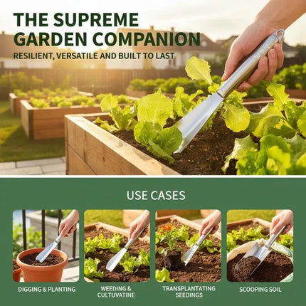 Thickened Stainless Steel Garden Trowel Heavy Duty Shovel Spade For Planting Transplanting Digging Weeding Outdoor Tool