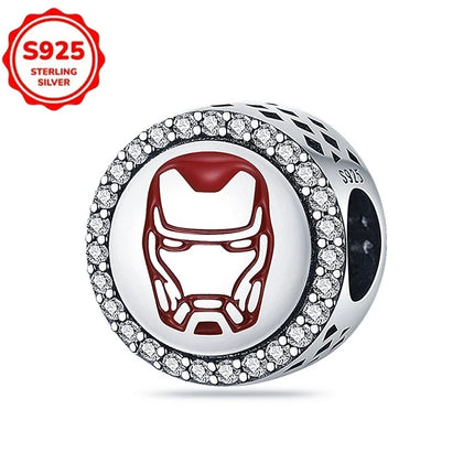 TOP 925 Sterling Silver Marvel Anime Avengers Lron Man Helmet Charms Fit Original Bracelet Womens Pendant Beads Jewelry Hot Gift