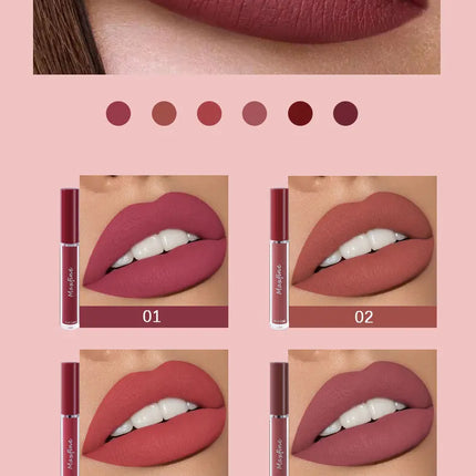 Matte Lip Gloss Set 6 Color Lipstick Smooth And Lasting Display Lip Gloss Waterproof Moisturizing Lipstick Holiday Gift Box Set